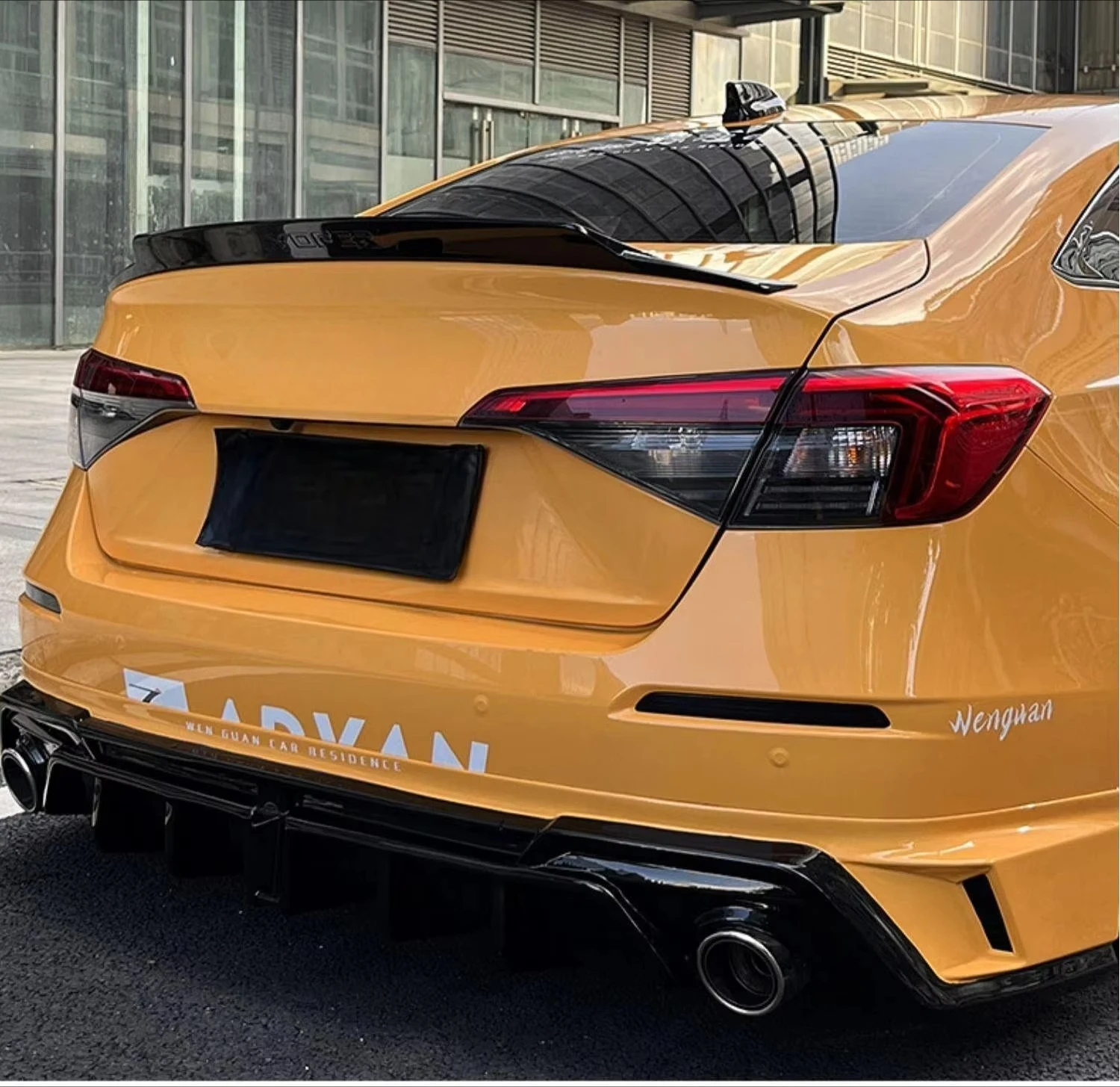 Primer Auto Spare Parts Accessories Boot Lip Car Rear Trunk Wing Diffuser Spoiler for Civic 2022-2024