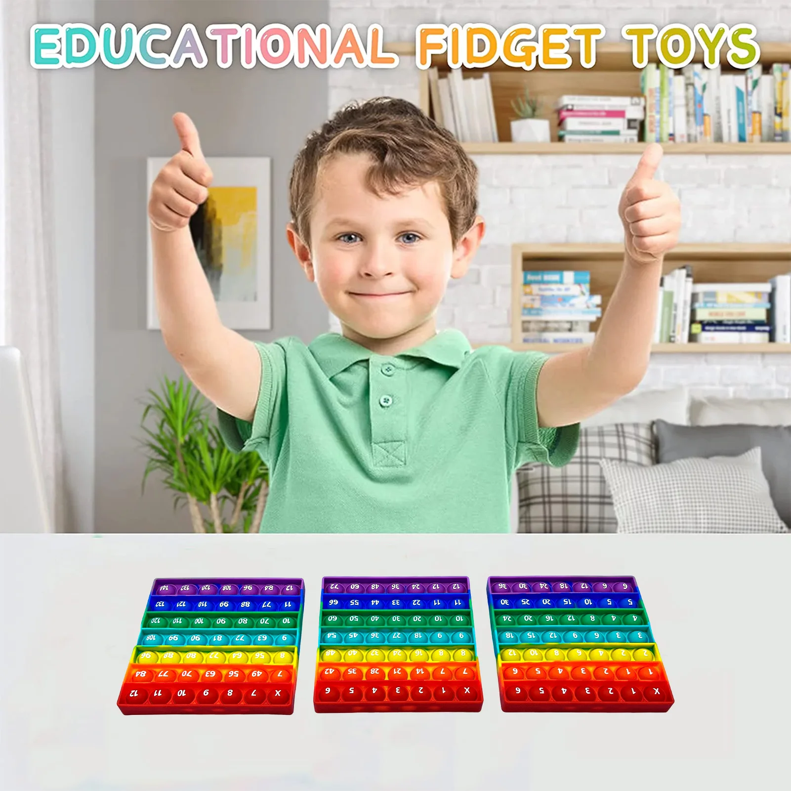 3pcs/Set 12x12 Multiplication Game Toys, Help Kids Learn Math Easy Medium Hard Training Educational Fidget Toys