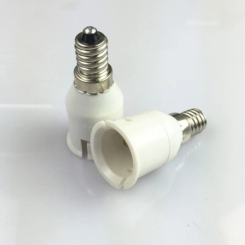 White E14 to B22 Led Light Lamp Holder Converter Screw Bulb Socket Adapter LED Saving Light Lamp Bases