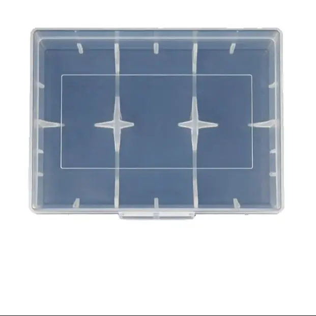 Portable transparent hard plastic case, suitable for 2 20700/21700 battery cells, splash-proof battery storage box