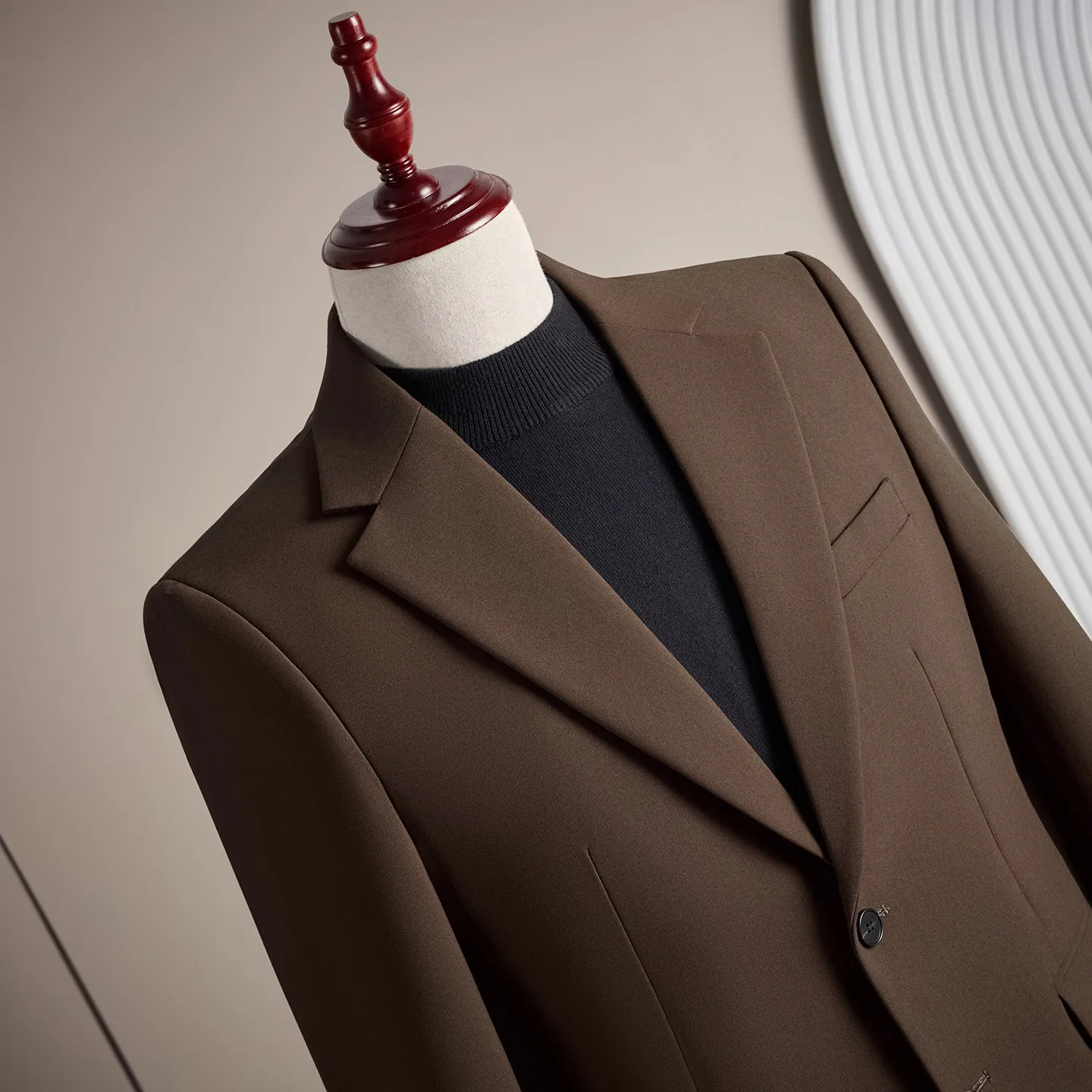 

High-quality autumn and winter edition coffee-colored fashionable two-button suit jacket for men's business casual suit single w