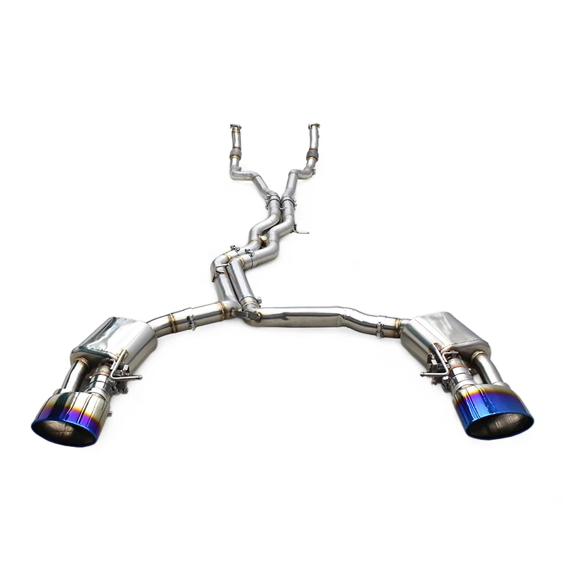 

Stainless Steel Exhaust Pipe System For Audi RS6/RS7 C8 4.0T 2019-2023 Muffler Catback Valvetronic Burnt Blue Tips