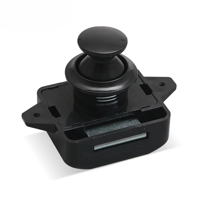3PCS Black Camper Car Push Lock 26mm Chrome RV Caravan Drawer Lock Cabinet Drawer Latch Button Locks for Boat Motor