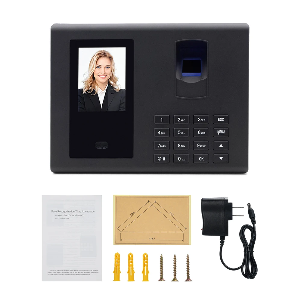 Biometric Time Clock Attendance Machine for Employees Access Control Machine Support Fingerprint/ Password/ Facial Recognition