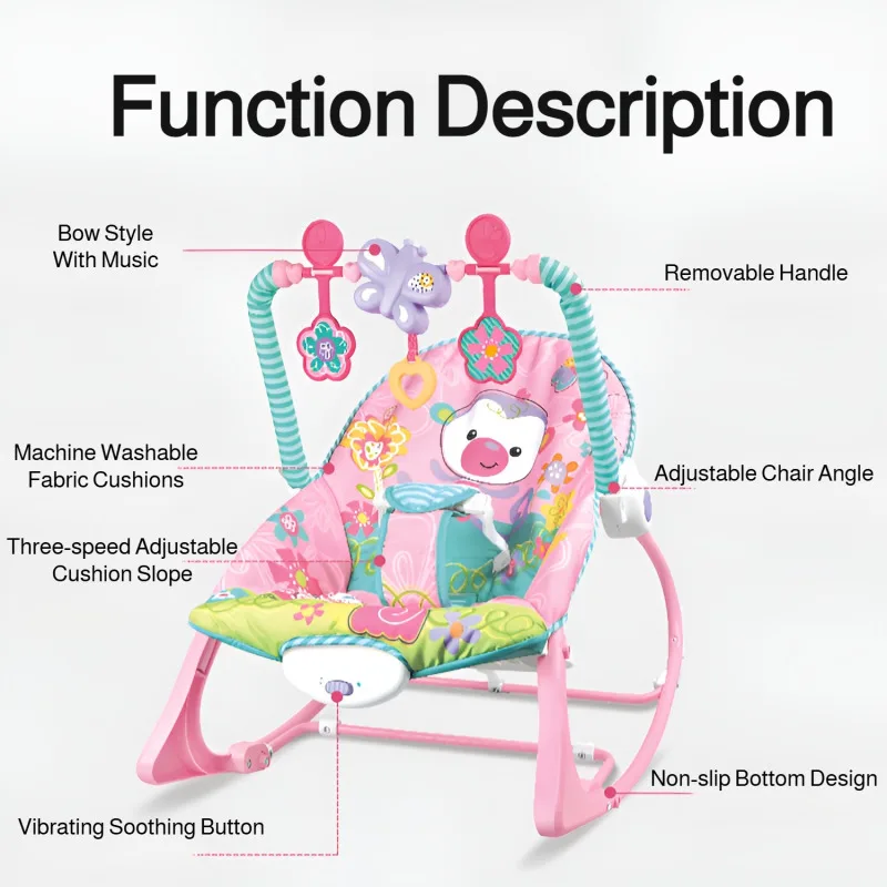 Baby rocking chair baby electric rocking chair toy rack 0-1 years old newborn baby soothing sleep music rec