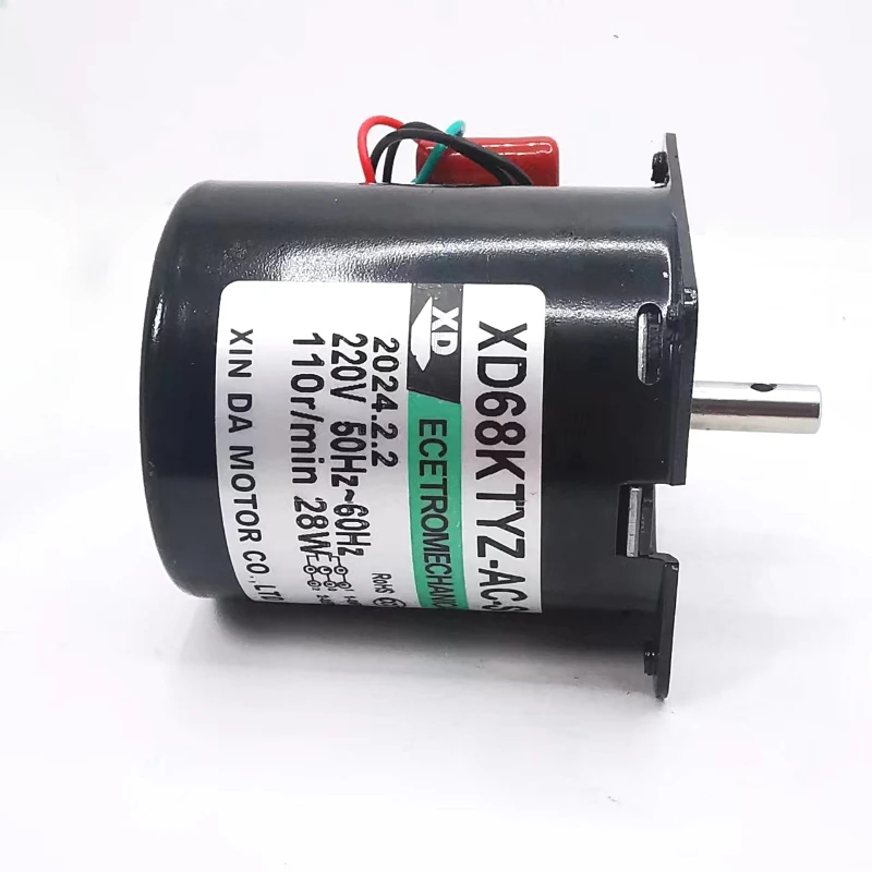 68KTYZ 28W AC 220V Permanent Magnet Synchronous Gear Motor Positive and Negative Micro Low Speed Multi-speed Large Torque Motor