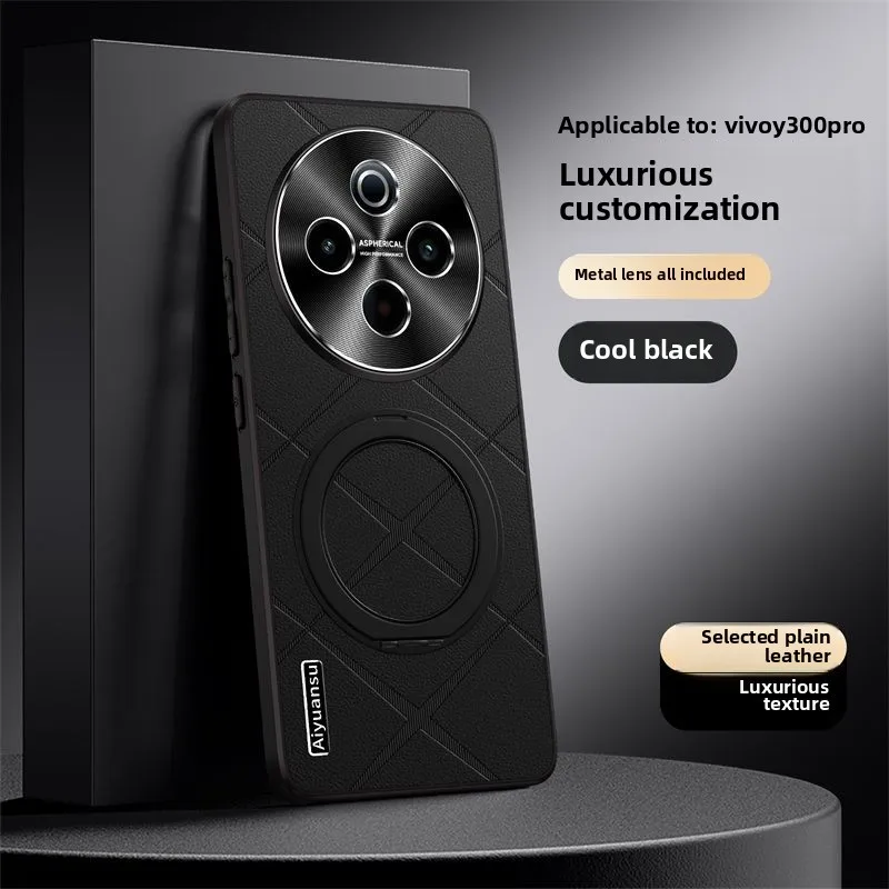 

For Vivo Y300 Pro Plus Case Leather Magnetic Bracket Protective Cover For Vivo Iqoo Z10 Ultra-thin Matte Shockproof Funda