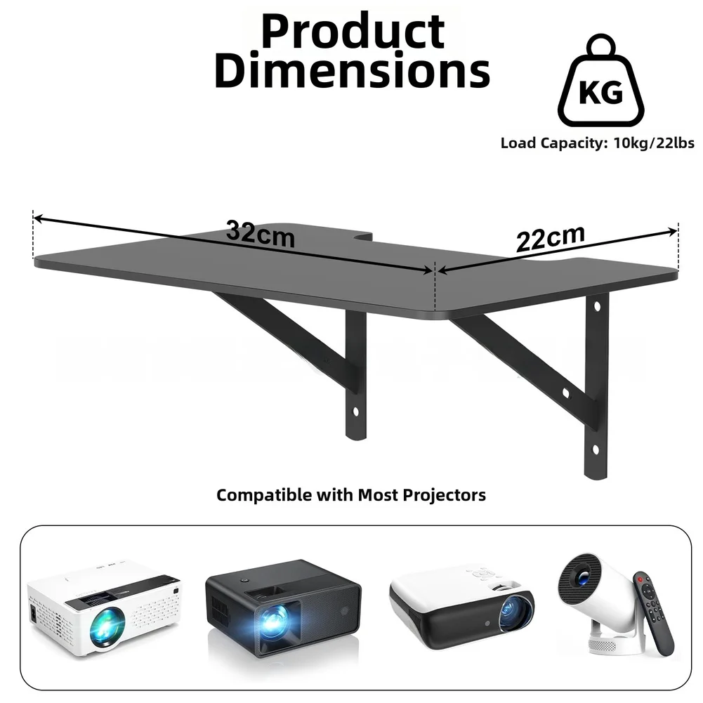 Wall-mounted Projector Stand WiFi Router TV Set-top Box DVD Storage Rack Bedroom Decorative Storage Rack Projector Holder Tools