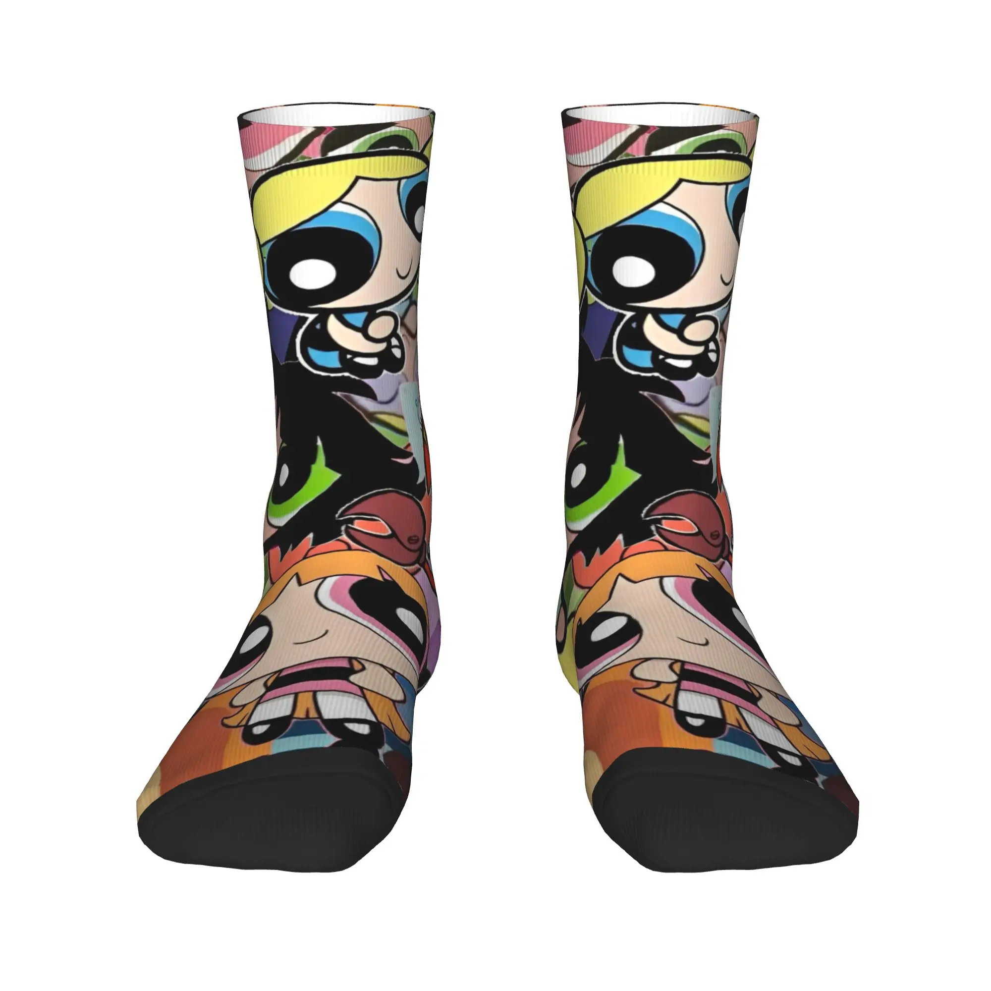 Powerpuffs Girls Socks  Anti Slip Stockings Adults Men Breathable Climbing Socks Autumn Korean Printed Socks