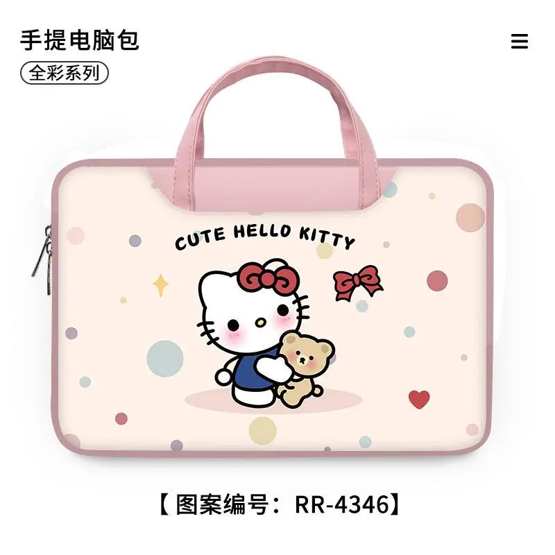 Girly Heart Kawaii Sanrio Anime Hello Kitty Cartoon Hand-Painted Laptop Bag Cute Cartoon Storage Case Tablet Gifts for Girls