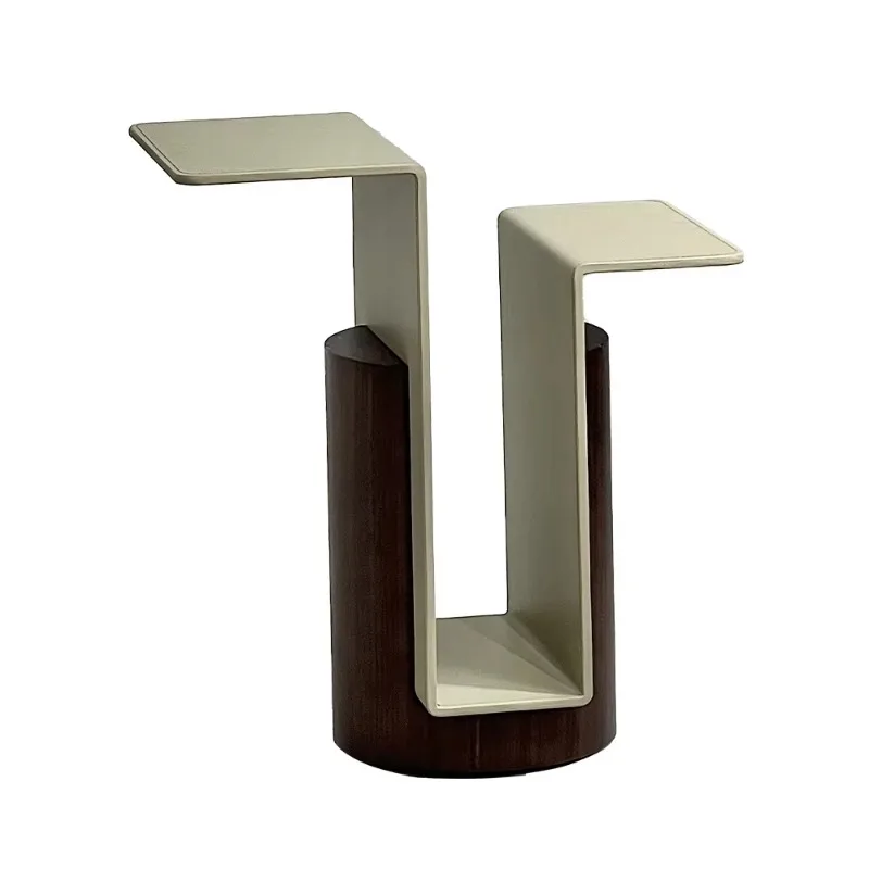 Italian luxury side table, leather wrap, designer multi-layer base coffee table, modern cylindrical base sofa corner table