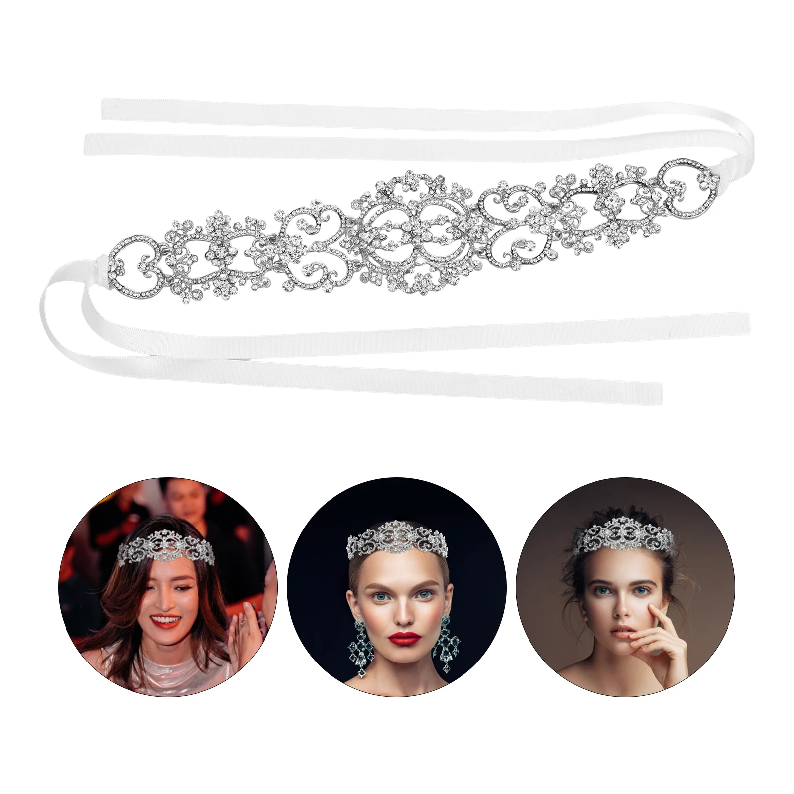 

Hair Accessories for Women Wedding Headband Bride Silver Fabric Bridal Hairband Miss