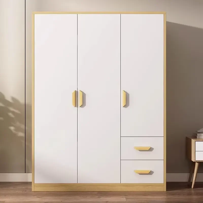 Nordic Panel Wardrobe, Simple Combination Wardrobe for Home Use, Multifunctional Bedroom, Small Apartment with Drawers,