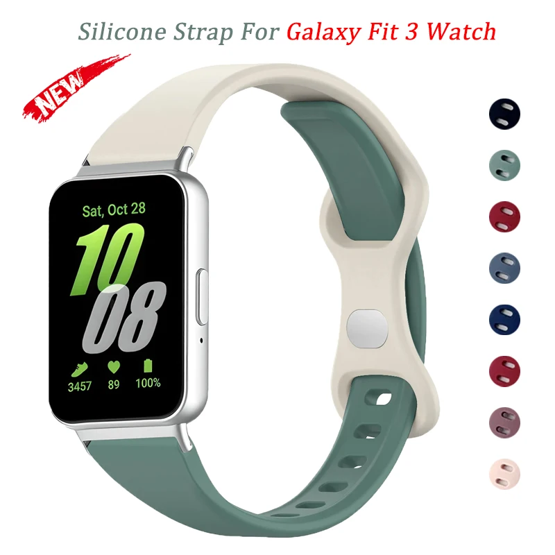 Silikonarmband für Galaxy Fit 3 Uhr Persönlichkeit Bicolor Band Armband für Galaxy Fit 3 Uhr Damenarmband Zubehör Correa