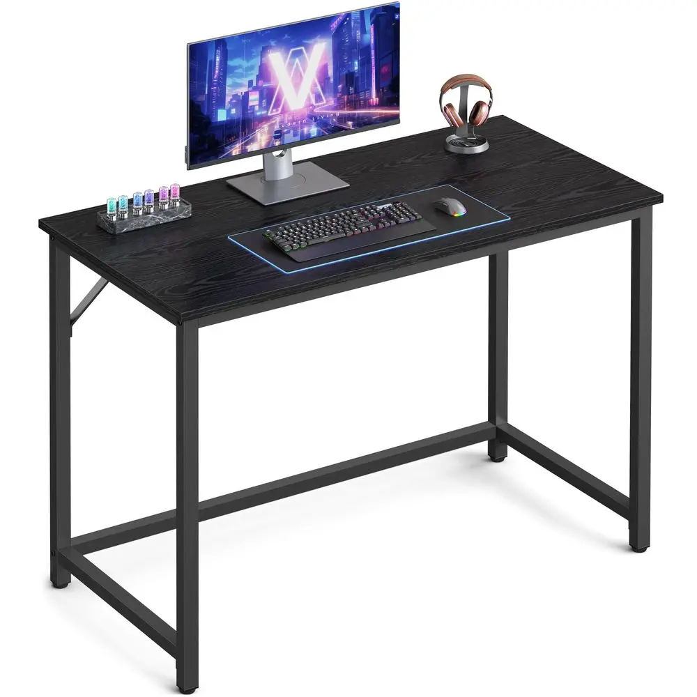 

Computer Desk, Office Work Desk, 39.4 x 19.7 x 29.9 Inches, for Study, Bedroom, Home Office, Living Room, Ebony Black and Ink B