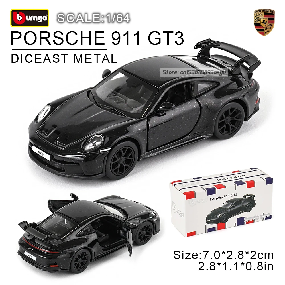 Bburago 1:64 Porsche 911 GT2 RS LAMBORGHINI sian fkp 37 Mustang GT500 Car Model Collection Xmas Gift Toys for Ferrari