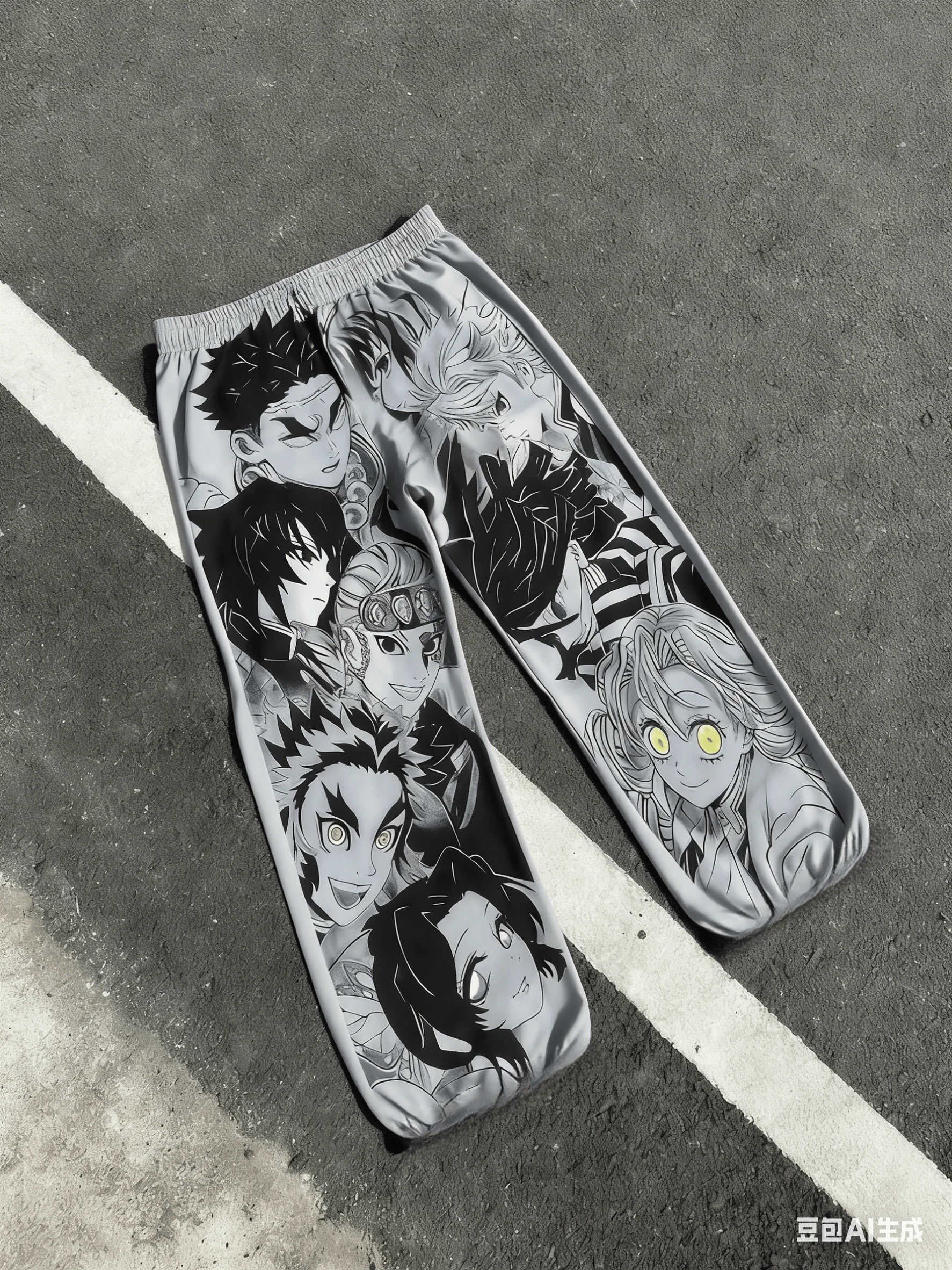 Demon Slayer 3D Full-Print Pants for Adults and Children! Black and White Manga Style Shorts Pants for Comic Convention Outfits!
