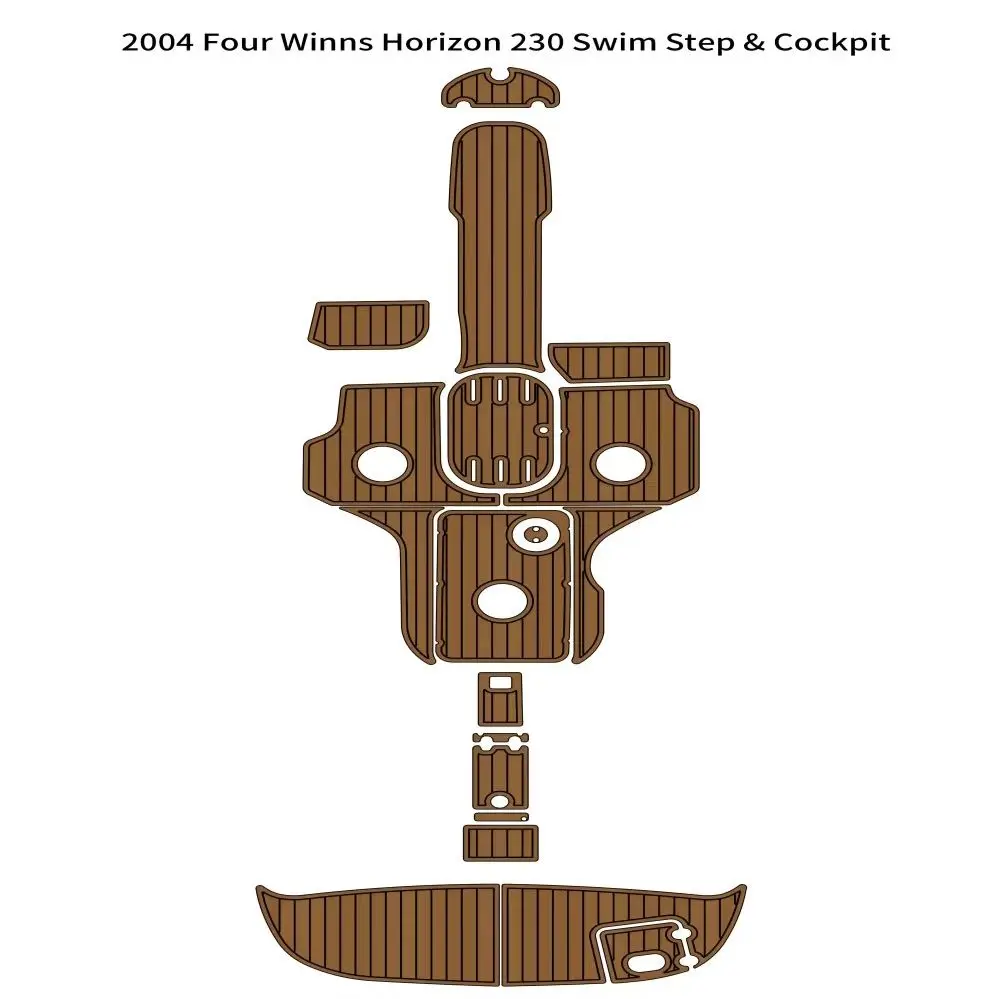 

2004 Four Winns Horizon 230 Swim Step Cockpit Pad Boat EVA Foam Faux Teak Floor Mat SeaDek Gatorstep Style Self Adhesive nx65