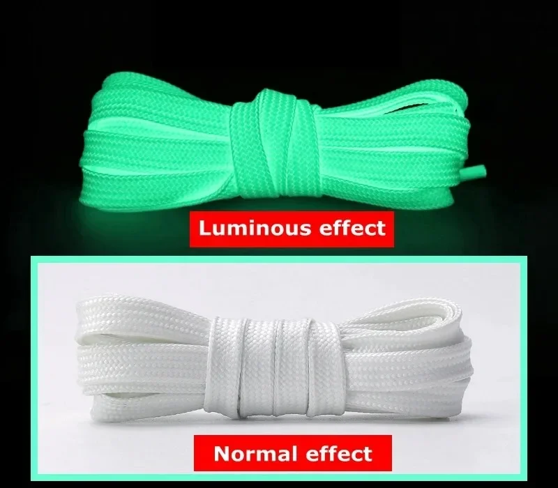 1/2 Paar leuchtende Schnürsenkel in 5 Farben, flach, geeignet für alle Schuhe, fluoreszierende Schnürsenkel, Party, zusammenhalten, Nachtlauf, Unisex-Schnürsenkel