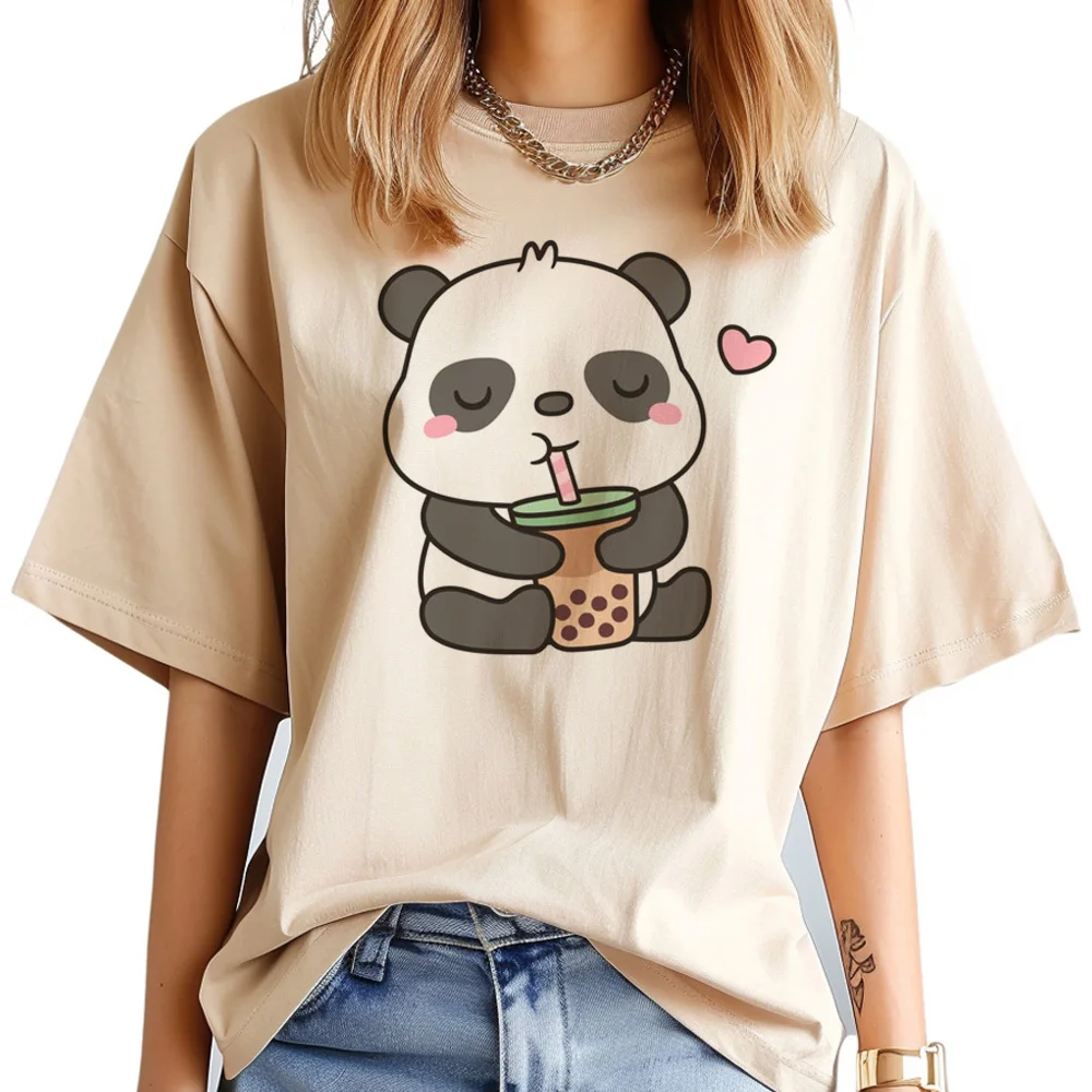 

Panda t shirt women comic top female streetwear manga clothing