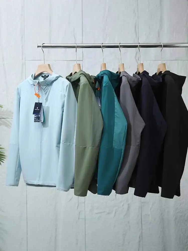 

Men's Outdoor Breathable Qui-Dry Me Jaet Hooded Skin Clothes Coat Spring Summer New Sle Functional Lightweight Polyester