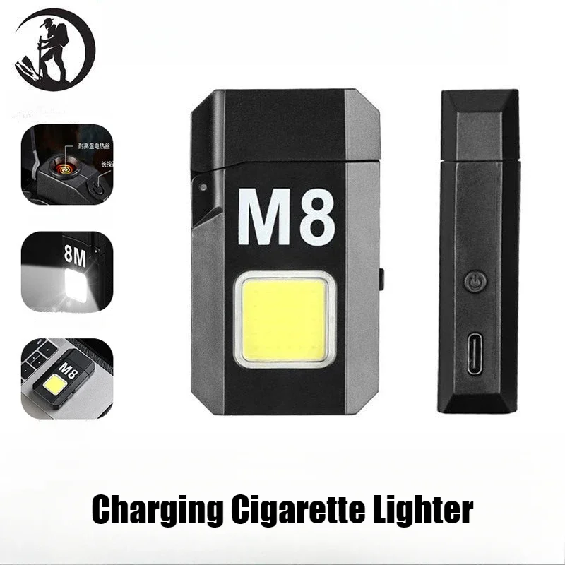 

Electric Wire Lighter Keychain COB Bright Lights Outdoor Emergency Waterproof Charging Cigarettes Lighters & Smoking Accessories