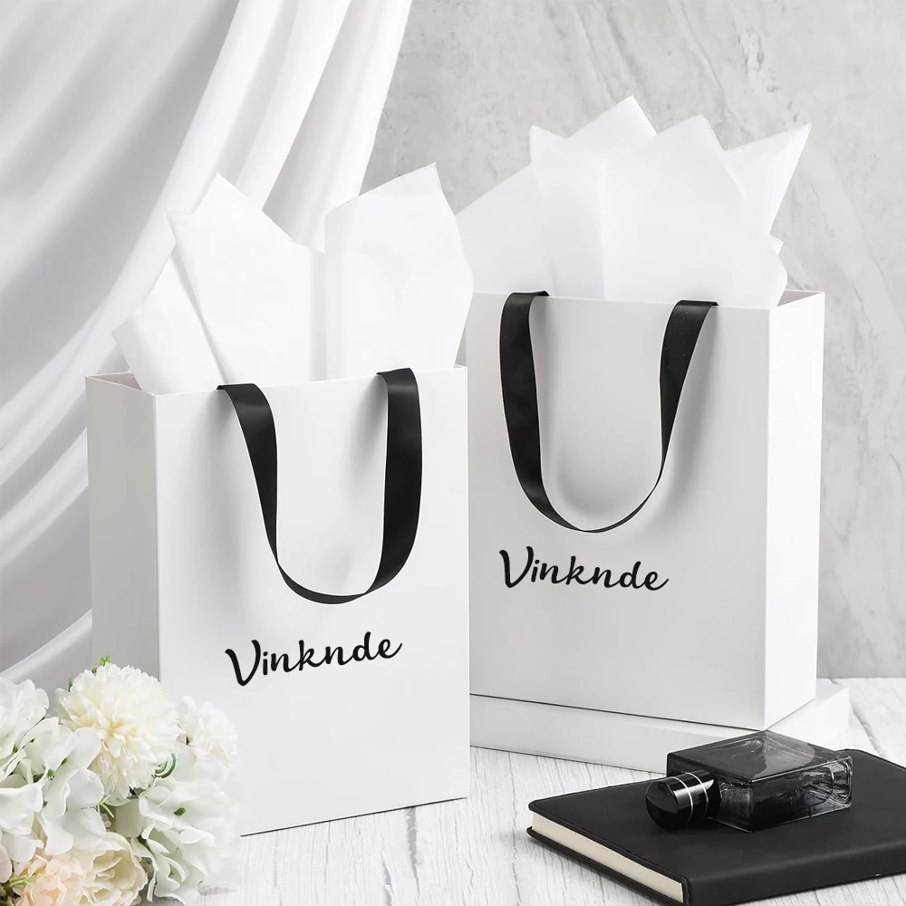 

Роскошные бумажные сумки-тоут с принтом на заказ, картонная подарочная упаковка с ленточной ручкой для парфюмерии, косметики, свадебный пакет для покупок