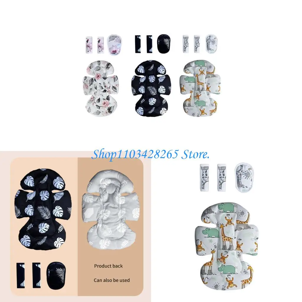 

Toddler Strollers Cushion Sleeve Shoulder Belt Sleeve & Crotch Pad Soft & Comfortable for Baby Carriage Support G2TE