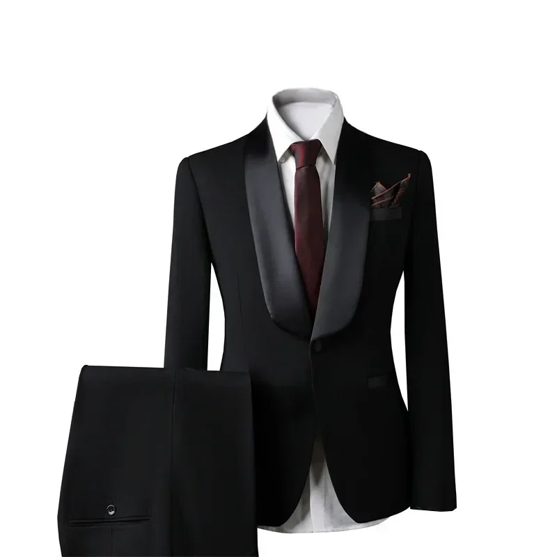 (37) Customized New Men's Slim Fit Business Groom's Suits and Wedding Formal Wear