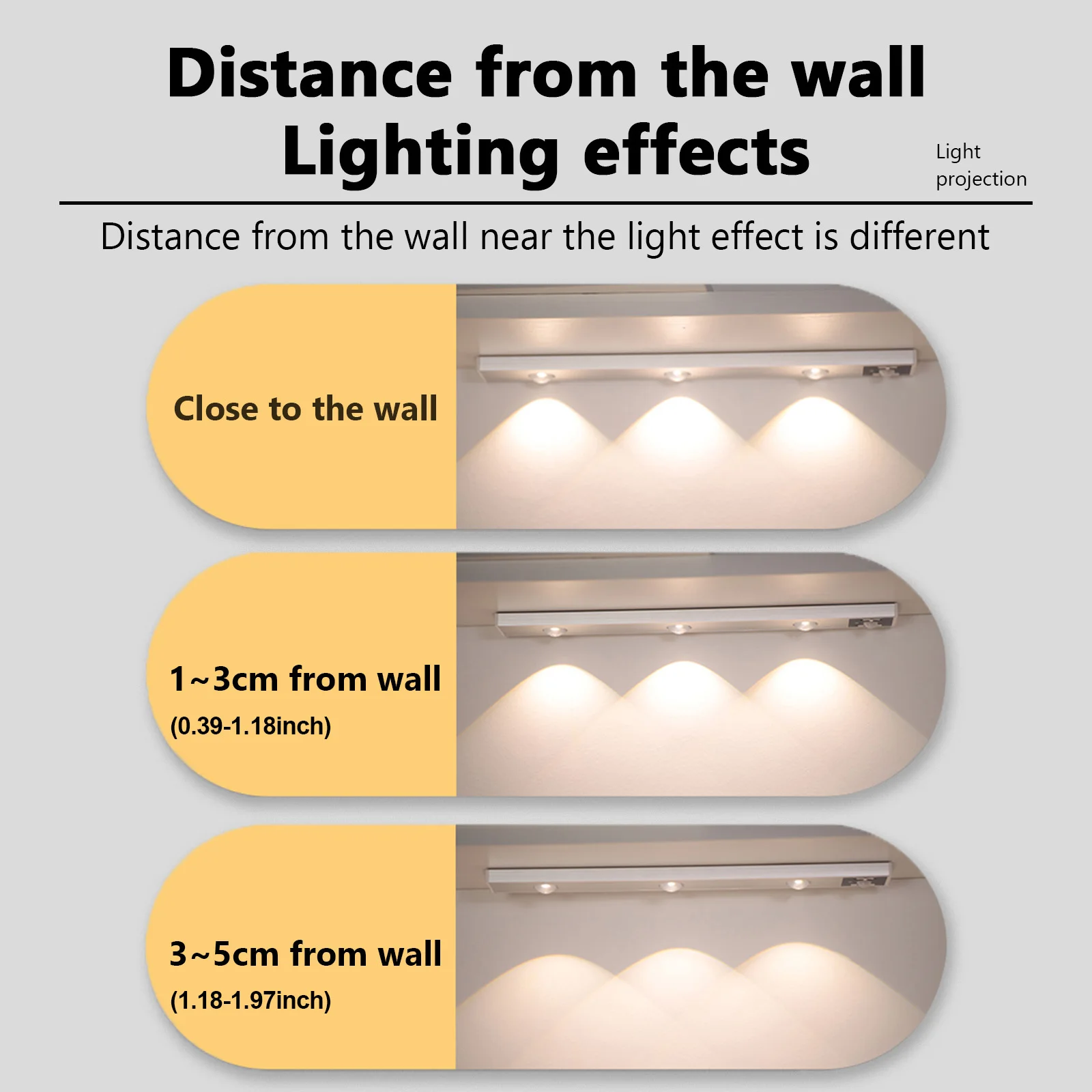 ضوء استشعار الحركة المغناطيسي LED ، USB قابلة لإعادة الشحن ، عكس الضوء ، إضاءة العداد اللاسلكي ، المطبخ ، خزانة الملابس ، تحت الخزانة ، 3 ألوان