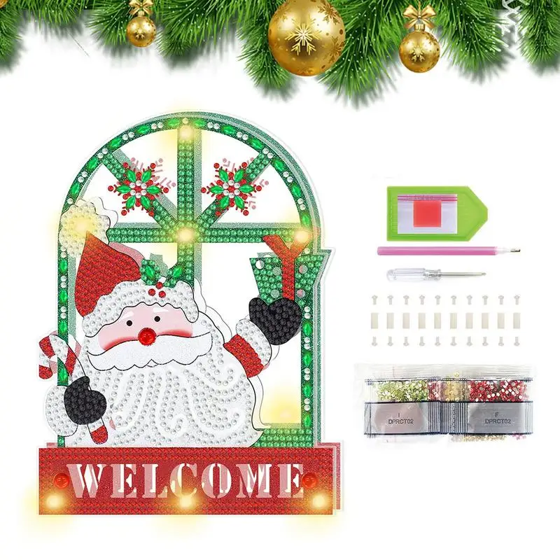 Crystal Rhinestone Christmas Art Kit Christmas Crystal Rhinestone Craft Painting Kit Full Round Drill Crystal Rhinestone Paint