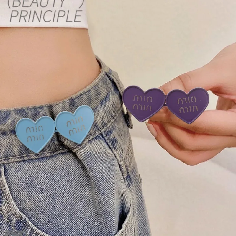 Tight Waist Divine Weapon Heart-shaped Dopamine Colorful Waist Button Waist Circumference Adjustment Pants Fixing Belt Buckles