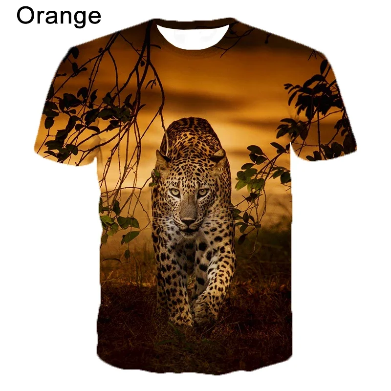 Animal Jaguar Print T-shirt 3D Printing Loose T-shirt Cool T-shirt