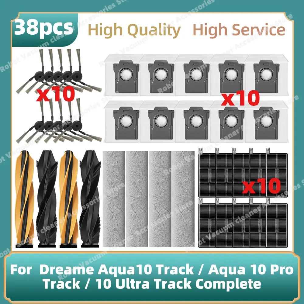 Fit For Dreame Aqua10 Track, Aqua 10 Pro Track, 10 Ultra Track Complete, RLR61CE / RLR81CE  Parts Brush Filter Mop Bag Accessory