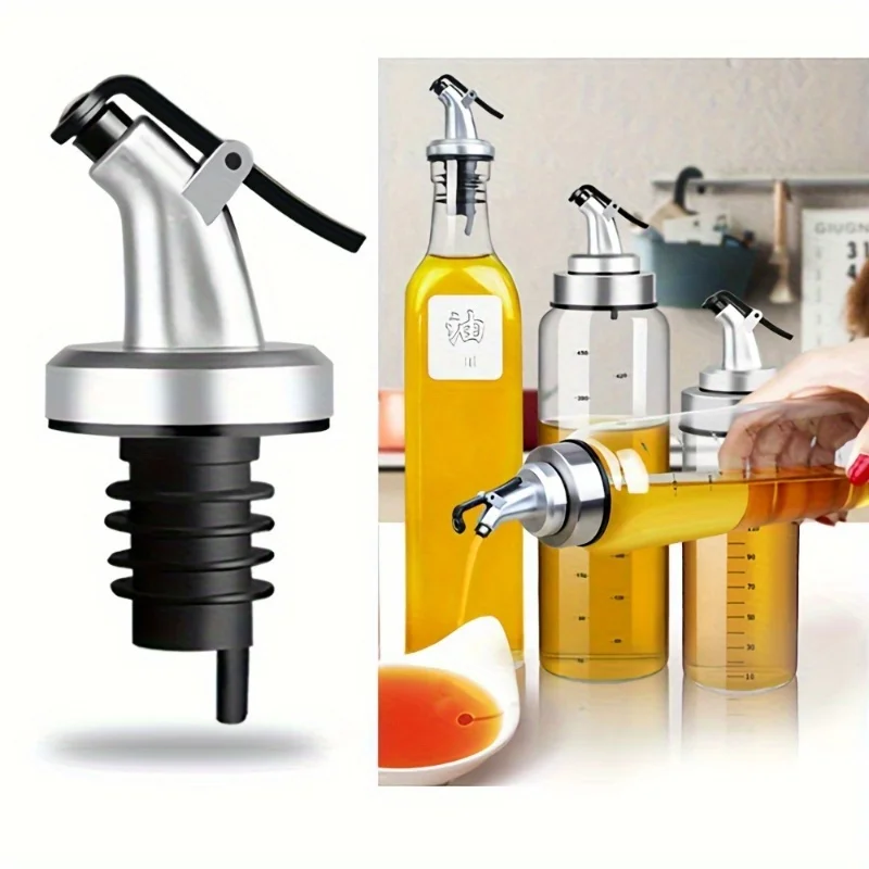 2pcs Kitchen seasoning pouring spout, vinegar soy sauce bottle cap, silicone stopper universal