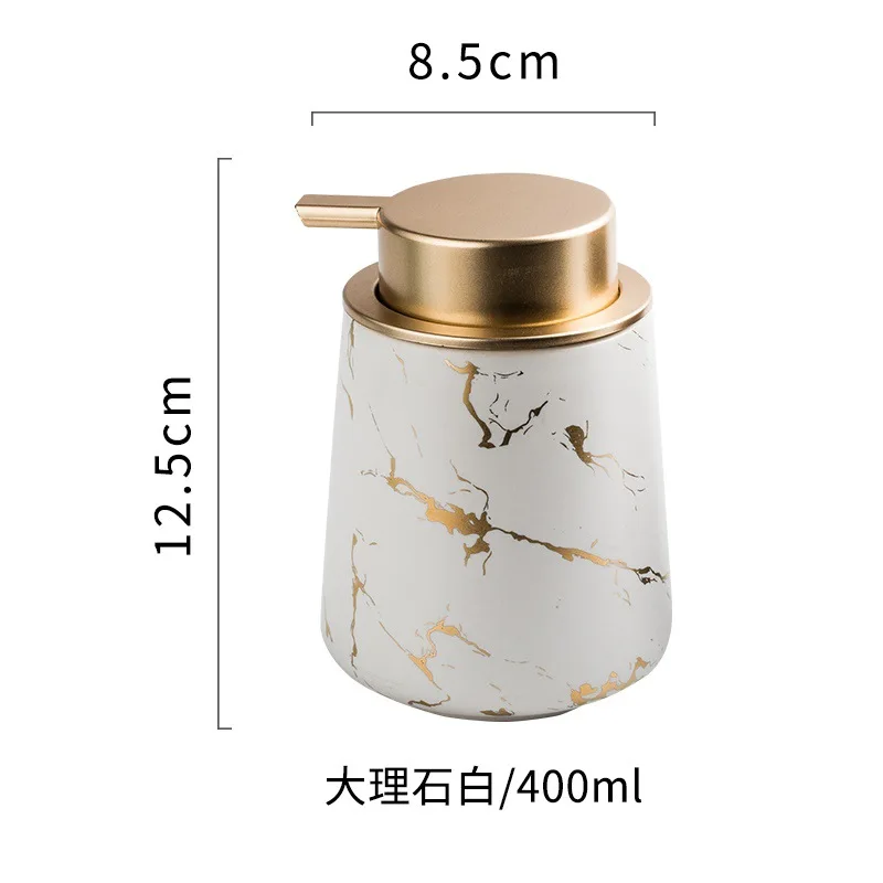 Marble Imitation Gold Ceramic Lotion Bottle General Hotel Shampoo Shower Gel Squeeze Portable Soap Dispenser Bathroom Supplies