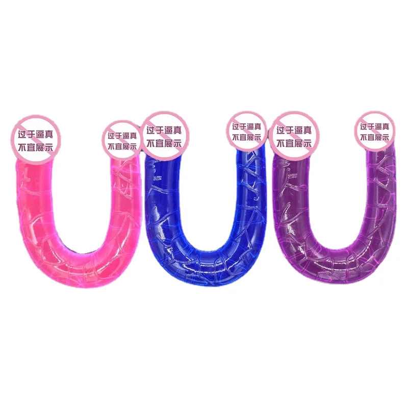 Double Headed Dragon Simulated Dildo Anal Plug Extended Transparent Crystal Female Masturbation Stick Adult Product