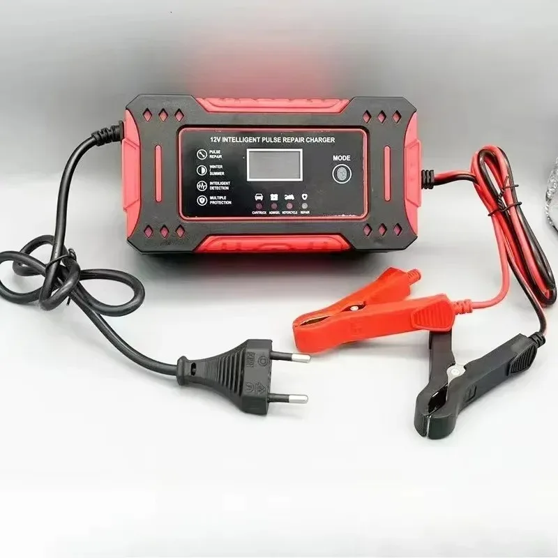 

New Car Motorcycl LCD Display AGM GEL Lead Acid Pulse Repair Power Car Battery Charger 12V 6A Fully Automatic Smart Charger