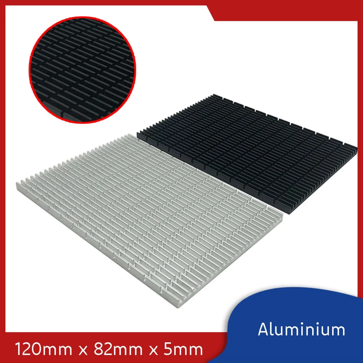 LED Cooling Aluminum Heat Sink Dissipation 120mm × 82mm × 5mm High-thermal-conductivity Alu
