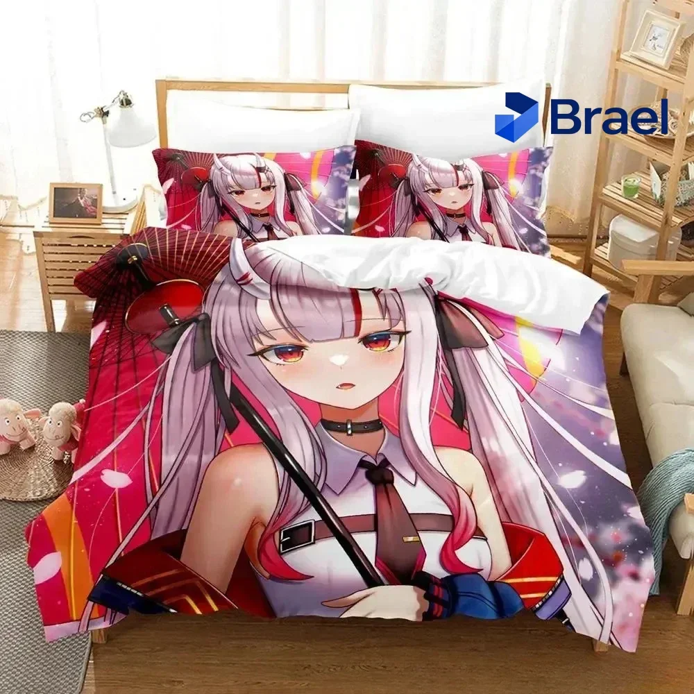 Exquisite 3D Nakiri Ayame Bedding Set Single Twin Full Queen King Size Bed Set Adult Kid Bedroom Duvetcover Sets Anime Parure De