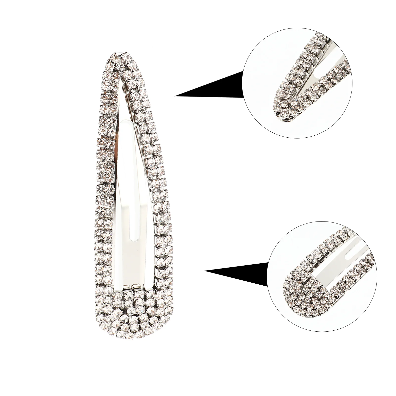 

2 Pcs Rhinestone Bb Clip Hair Side Clamp Wedding Accessories Snap Claw Clips Girl Glitter