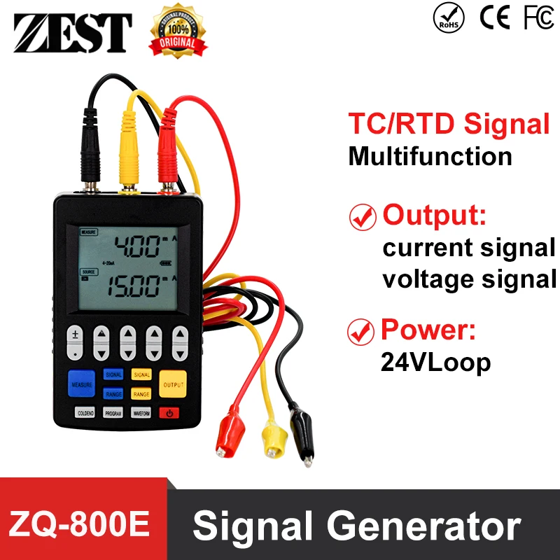 

ZQSIG-800E Multifunction Signal Generator Adjustable Current Voltage 0-10V Simulator 4-20mA sinal Sources Transmitter Calibrator
