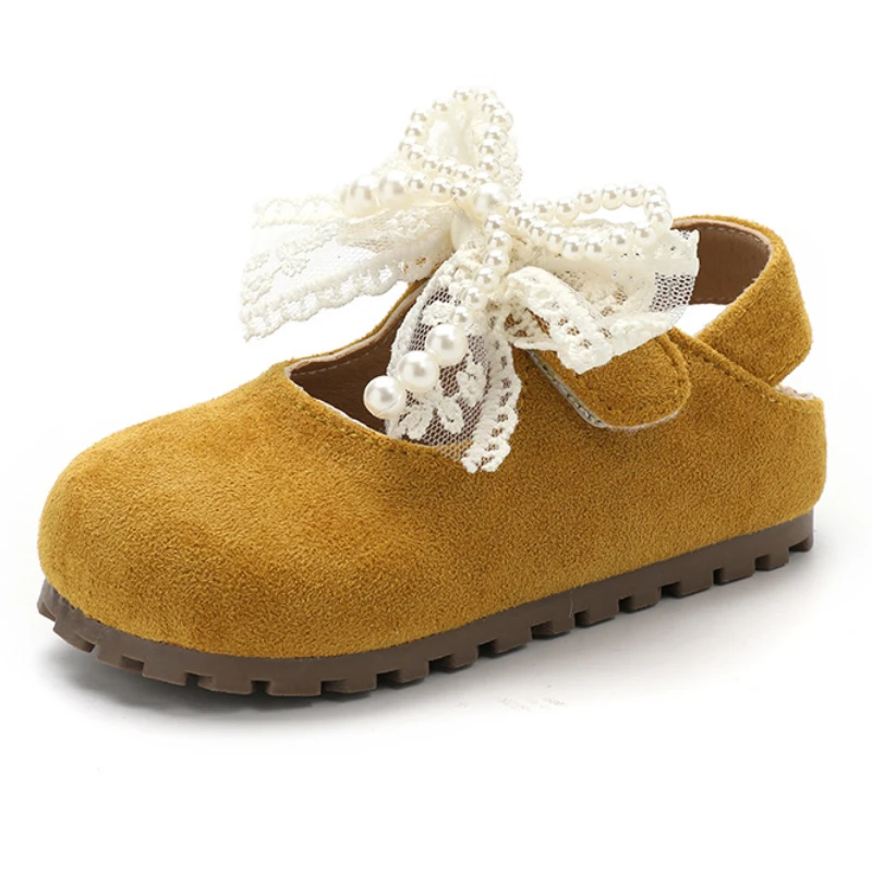 

Children's Casual Shoes Fashion Lace Bow Girls' Princess Shoes 2025 Summer Outdoor Soft Sole Mary Jane Half Slippers