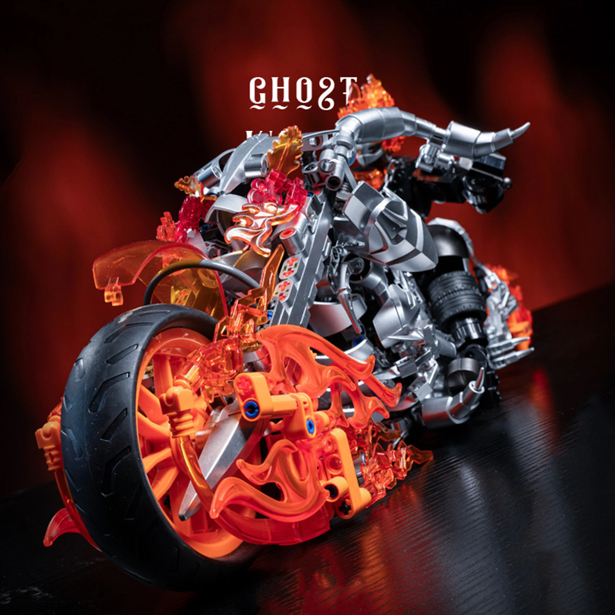 1436 Piezas de Bloques de Construcción de Motocicleta Ghost Knight JD102, Modelo de Motocicleta Ghost Rider, Ladrillos Técnicos, Juguetes de Idea para Adultos, Regalos
