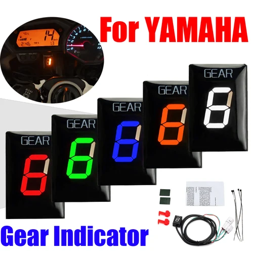 Para Yamaha YZF R1 R6 FZ8 Mt03 MT-01 Fzs600 XJR400 FZ1 FZ1N FZ400 FZ6 Xv1900a YS250 XV1600A Xj6 Fazer FZS pantalla de indicador de engranaje