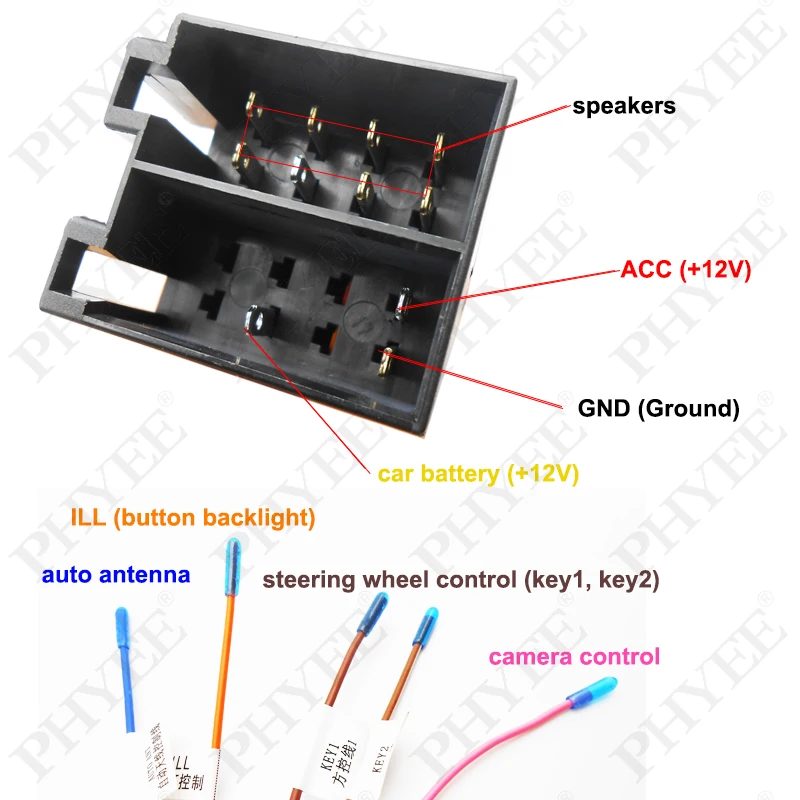 16 Pin to ISO Cable Adapter 16P Male Plug ISO Connector Wiring Harness Universal Accessories For Car Radio Android Head Unit