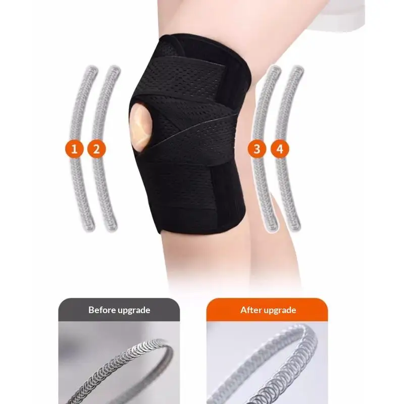 Knee Brace For Knee Pain Compression Support With Side Stabilizer Adjustable Wrap Open Patella Meniscus Protection