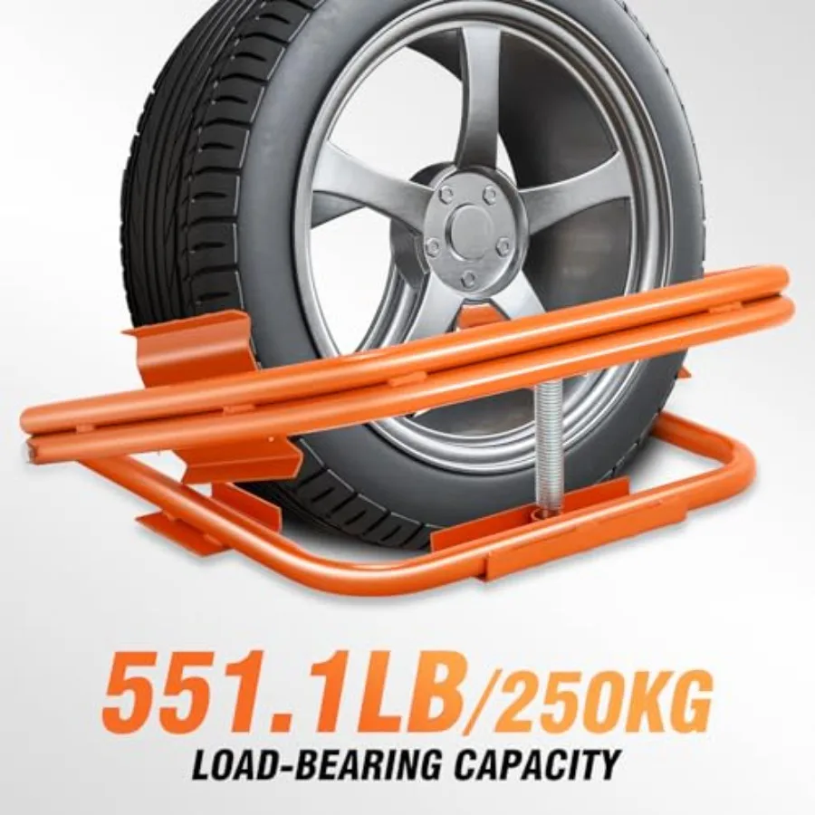 Light Trailer RV Tire Leveler for RV, Trailer, Truck, Camper Leveling; Orange Rubber; Supports up to 551.1 lbs; Fits 13, 14, 15 view 3