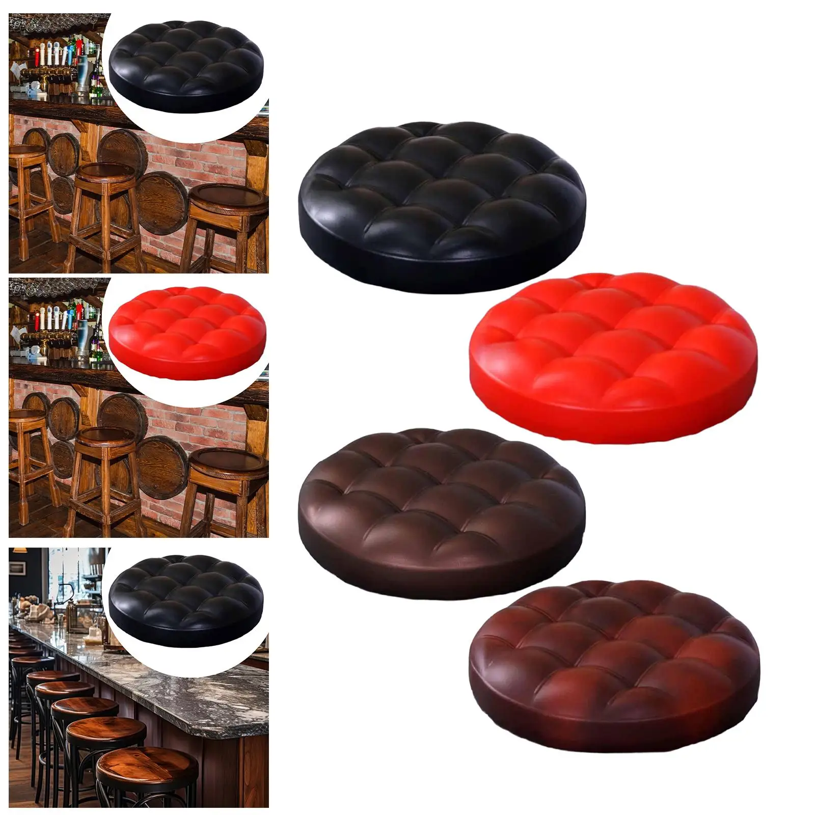 

Barstool Seat Cushion Replacement Easy Installation Round Swivel Chair Cushion Bar Stool Seat Top for Store Hair Salon Home