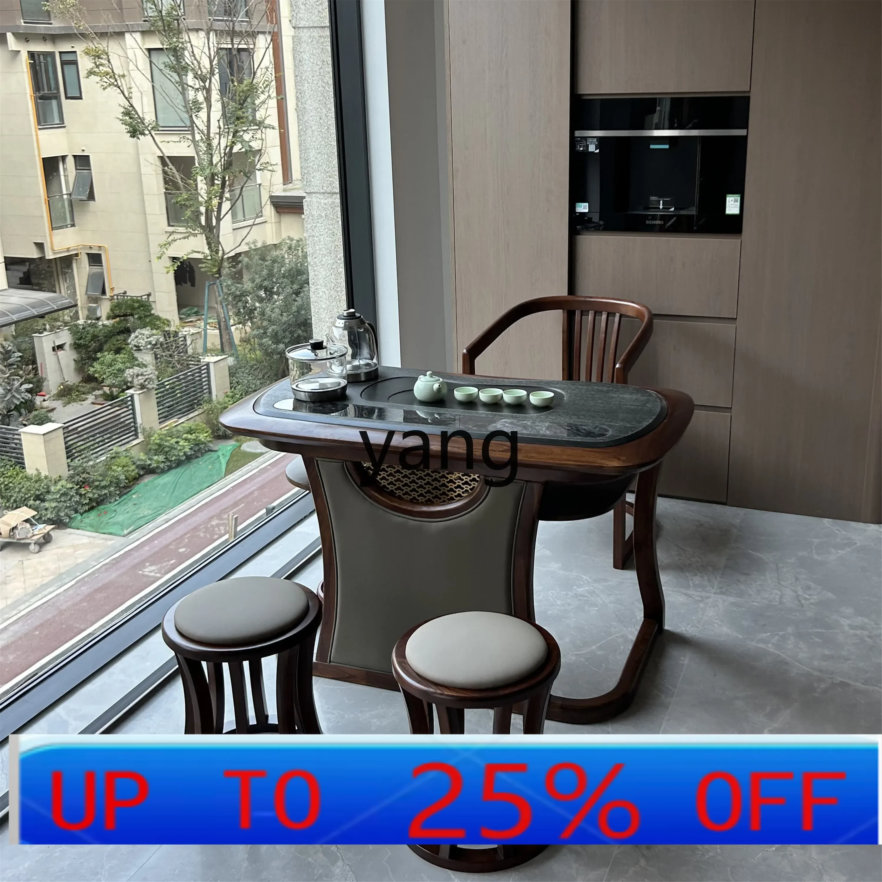 

lmm solid wood household tea table New Chinese kettle embedded in small tea table